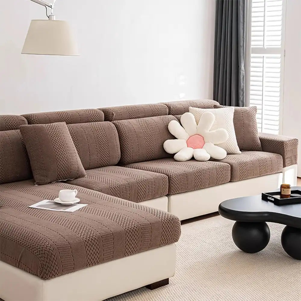 Polar Fleece Soft Antistatic Protection Sofa Stretch Full Wrap Sectional Cozy Couch Cover
