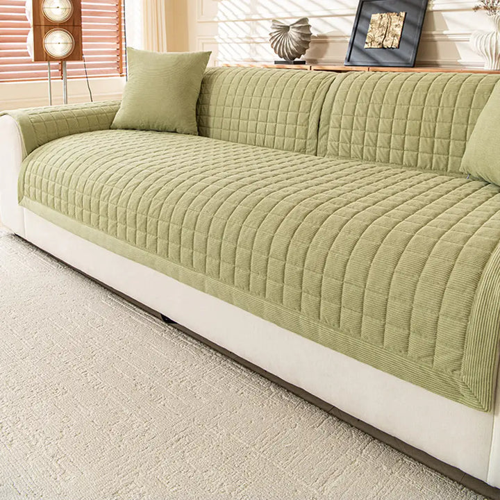 Quilted Square Simple Comfortable Sofa Protector Non-Slip Ultra-Soft Couch Cover