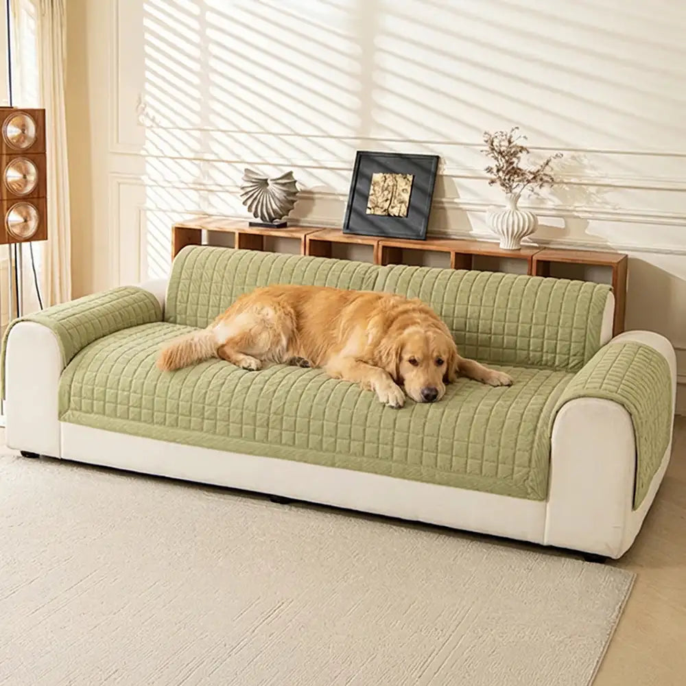 Quilted Square Simple Comfortable Sofa Protector Non-Slip Ultra-Soft Couch Cover