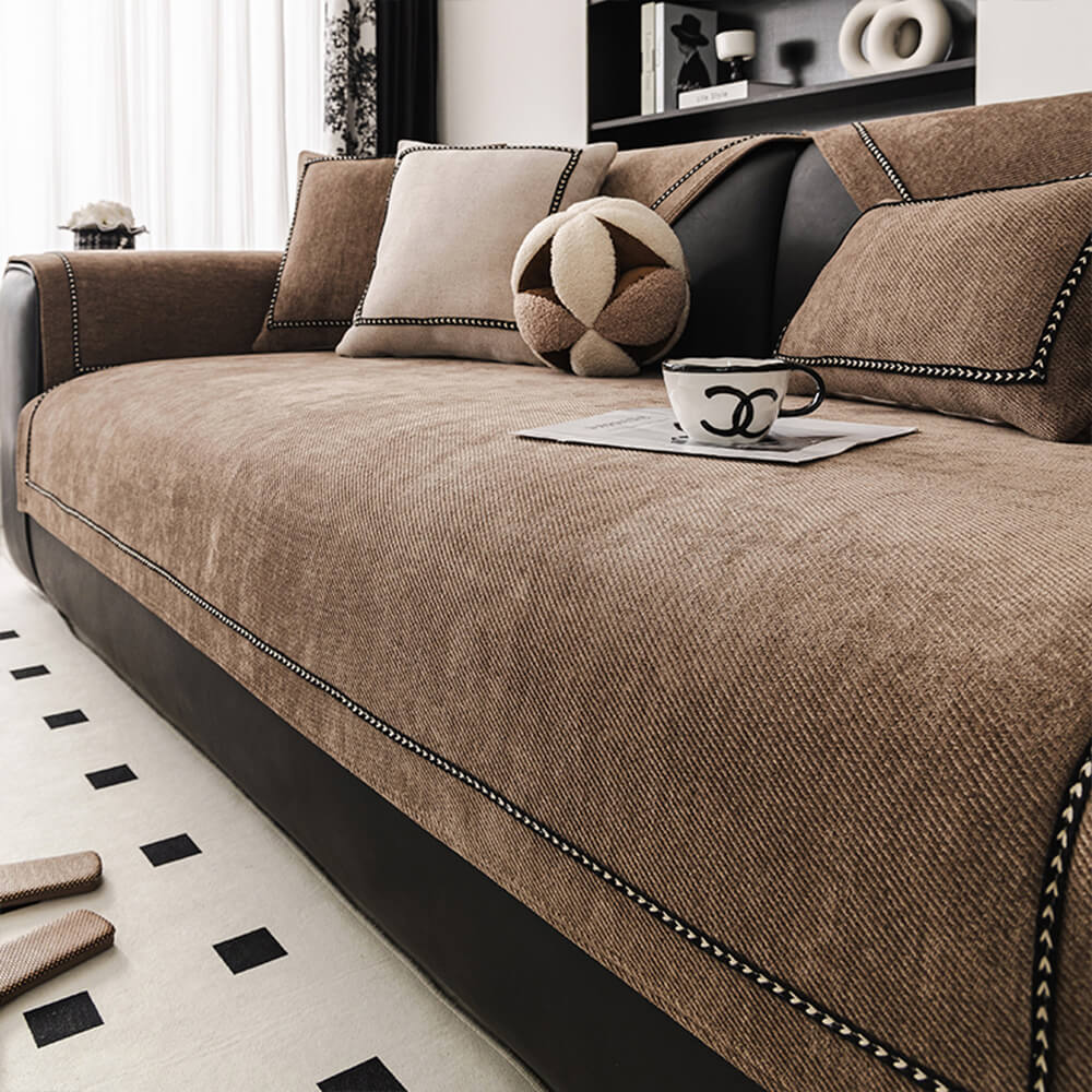 Simple Modern Jacquard High-Weight Non-Slip Chenille Premium Couch Cover