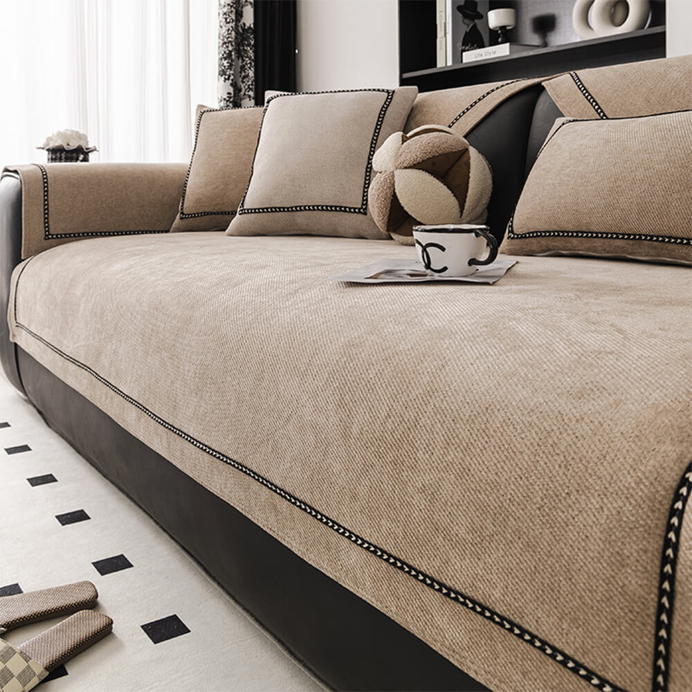 Simple Modern Jacquard High-Weight Non-Slip Chenille Premium Couch Cover