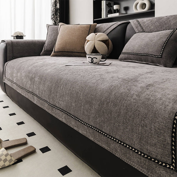 Simple Modern Jacquard High-Weight Non-Slip Chenille Premium Couch Cover