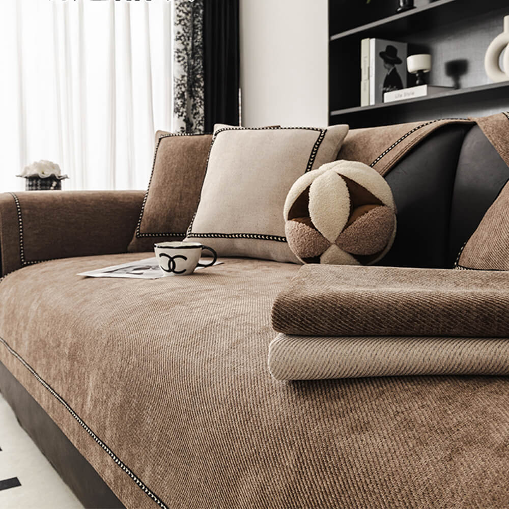 Simple Modern Jacquard High-Weight Non-Slip Chenille Premium Couch Cover
