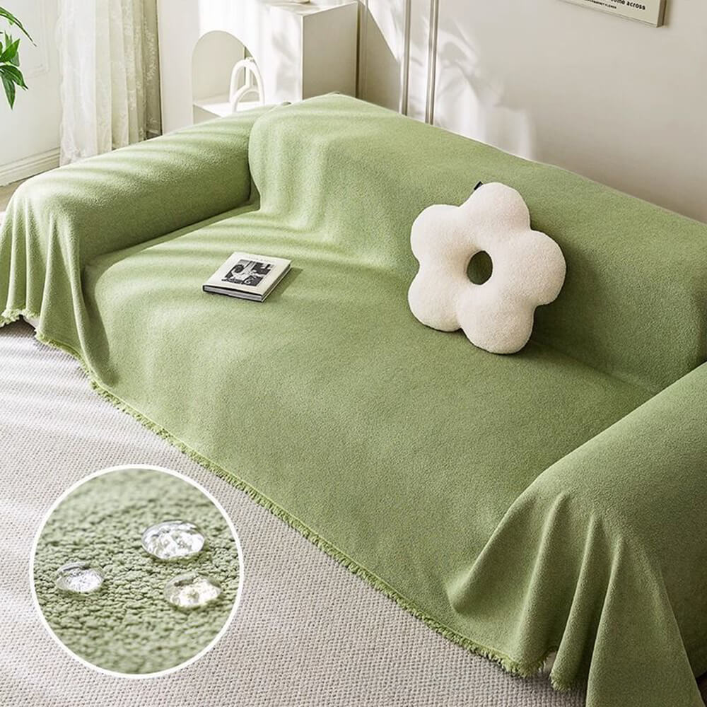 Soft Water-resistant Teddy Plush Throw Durable Couch Cover