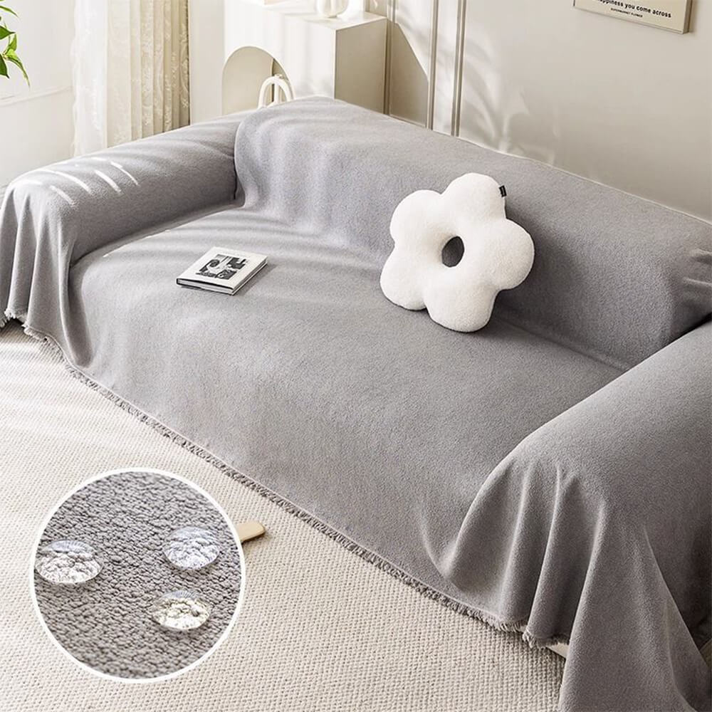 Soft Water-resistant Teddy Plush Throw Durable Couch Cover