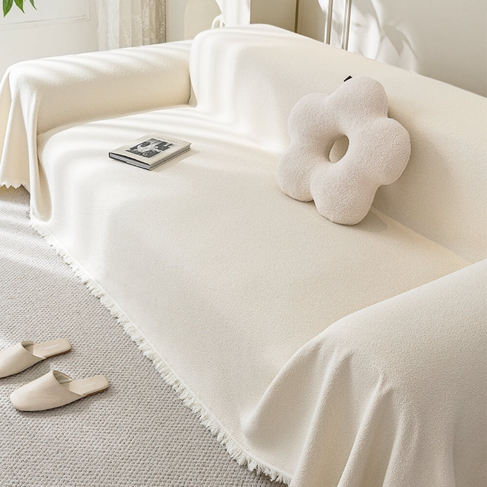 Soft Water-resistant Teddy Plush Throw Durable Couch Cover