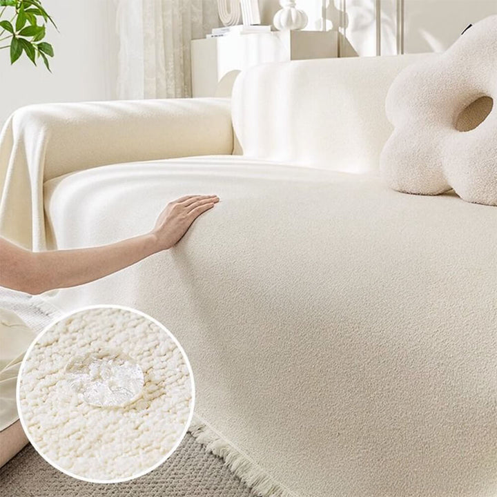Soft Water-resistant Teddy Plush Throw Durable Couch Cover