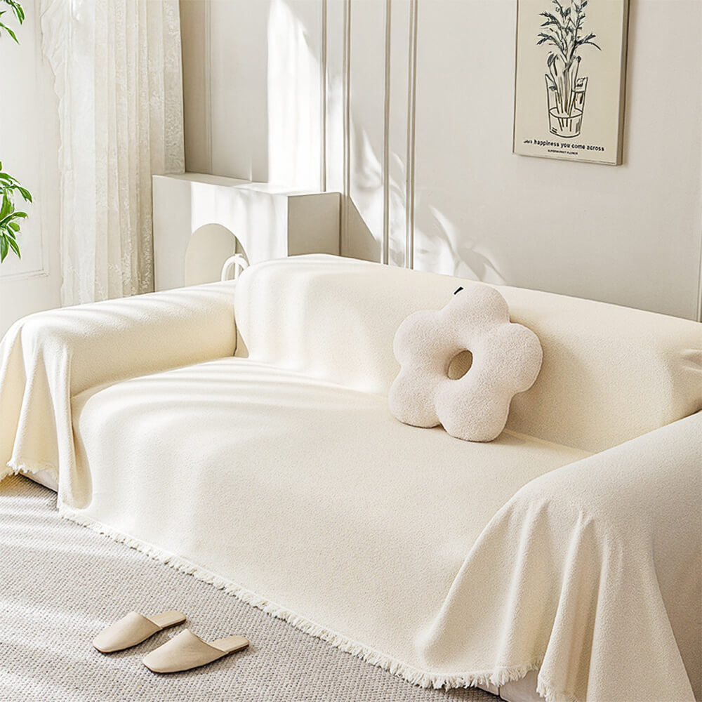 Soft Water-resistant Teddy Plush Throw Durable Couch Cover