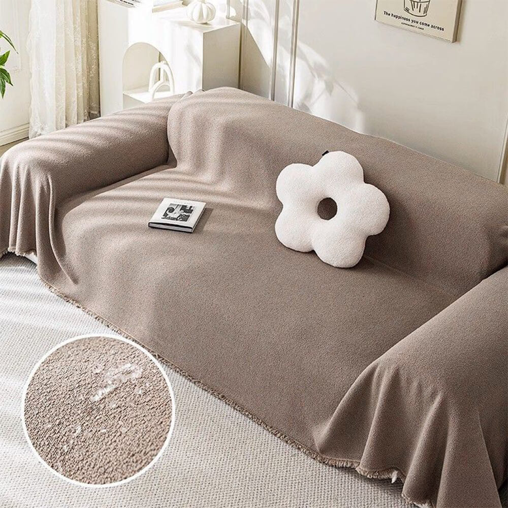 Soft Water-resistant Teddy Plush Throw Durable Couch Cover