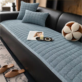 Square Corduroy Anti-Scratch Fabric Pet Friendly Non-Slip Cozy Couch Cover