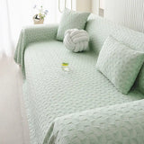 Textured Cooling Ice Silk Skin-Friendly Breathable Sofa Blanket Washable Sleek Couch Cover