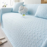 Textured Cooling Ice Silk Skin-Friendly Breathable Sofa Blanket Washable Sleek Couch Cover