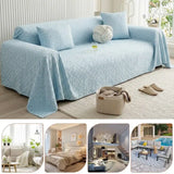 Textured Cooling Ice Silk Skin-Friendly Breathable Sofa Blanket Washable Sleek Couch Cover