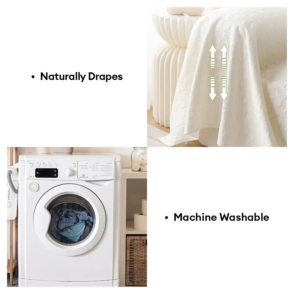 Textured Cooling Ice Silk Skin-Friendly Breathable Sofa Blanket Washable Sleek Couch Cover