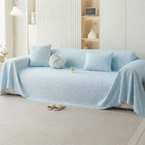 Textured Cooling Ice Silk Skin-Friendly Breathable Sofa Blanket Washable Sleek Couch Cover