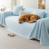 Textured Cooling Ice Silk Skin-Friendly Breathable Sofa Blanket Washable Sleek Couch Cover