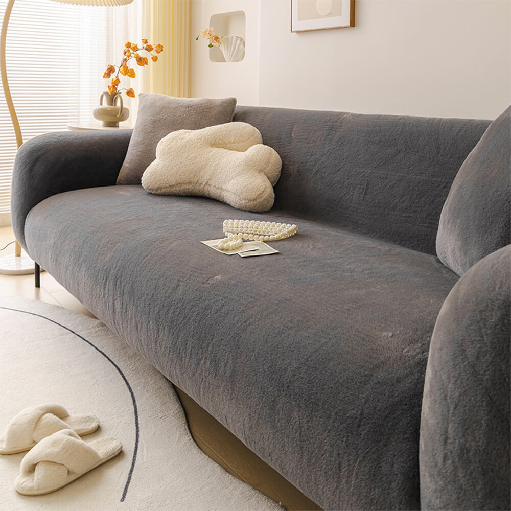Ultra Soft Skin Friendly Plush Full Coverage Sofa Protector Stretch Couch Cover