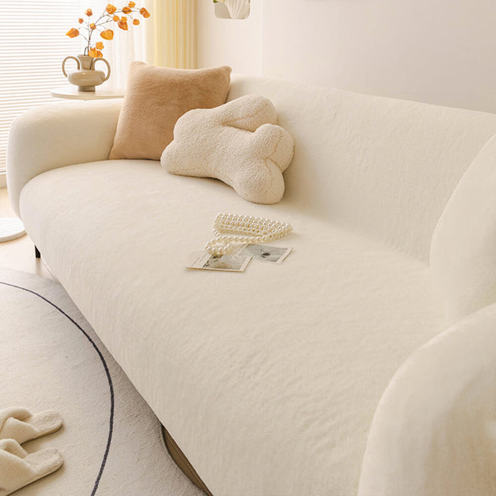 Ultra Soft Skin Friendly Plush Full Coverage Sofa Protector Stretch Couch Cover
