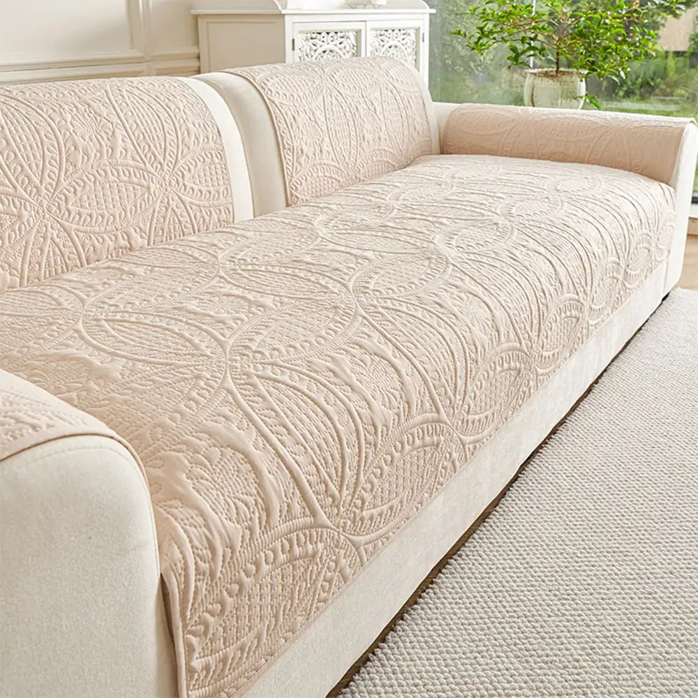 Water-Repellent Brushed Fabric All-Season Breathable Non-Slip Classic Couch Cover