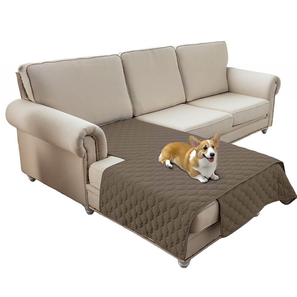 Waterproof & Non-Slip Diamond Quilted Pet Plush Couch Cover – Stylish Protection for Furniture