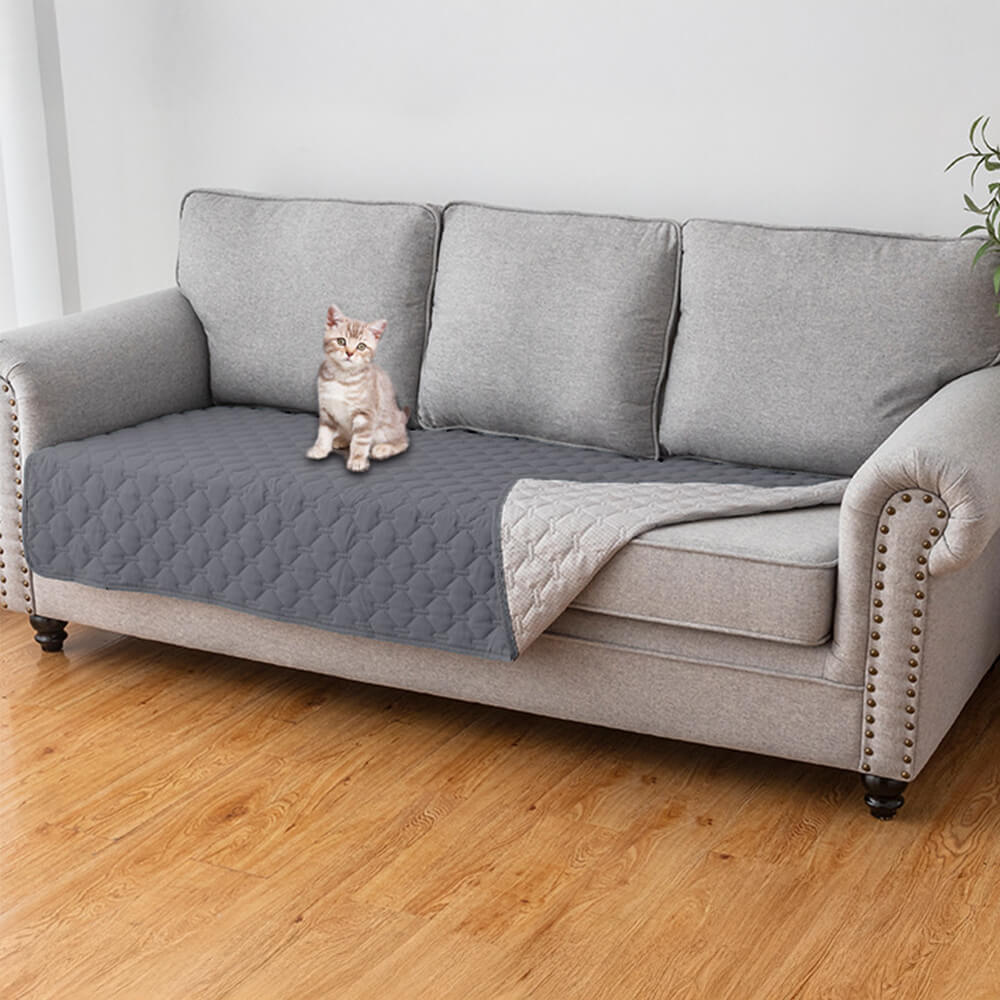 Waterproof & Non-Slip Diamond Quilted Pet Plush Couch Cover – Stylish Protection for Furniture