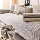 Breathable Woven Cotton Linen Non-Slip Reinforced Couch Cover