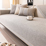 Breathable Woven Cotton Linen Non-Slip Reinforced Couch Cover
