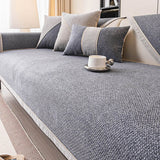 Breathable Woven Cotton Linen Non-Slip Reinforced Couch Cover