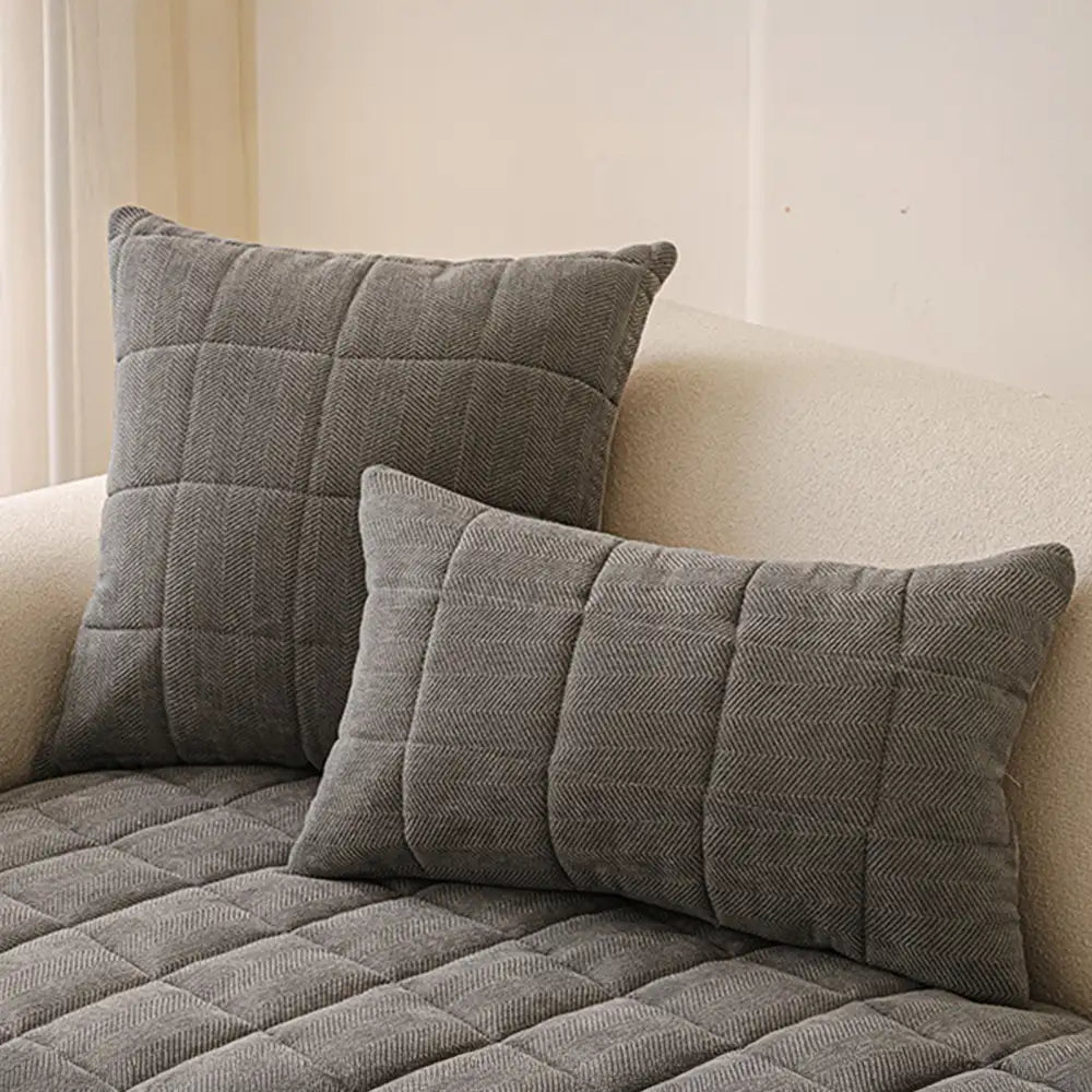 Herringbone Chenille Elegant Breathable Sofa Decoration One-Piece Non-slip Reinforced Couch Cover
