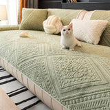 All Season Nordic Style Carved Plush Decorative Non-Slip Cozy Couch Cover