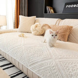 All Season Nordic Style Carved Plush Decorative Non-Slip Cozy Couch Cover