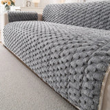 Fuzzy Bubble Plush One-Piece Pet-Friendly Sofa Protection Non-Slip Luxe Couch Cover