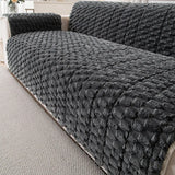 Fuzzy Bubble Plush One-Piece Pet-Friendly Sofa Protection Non-Slip Luxe Couch Cover
