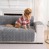 Fuzzy Bubble Plush One-Piece Pet-Friendly Sofa Protection Non-Slip Luxe Couch Cover