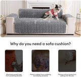 Fuzzy Bubble Plush One-Piece Pet-Friendly Sofa Protection Non-Slip Luxe Couch Cover