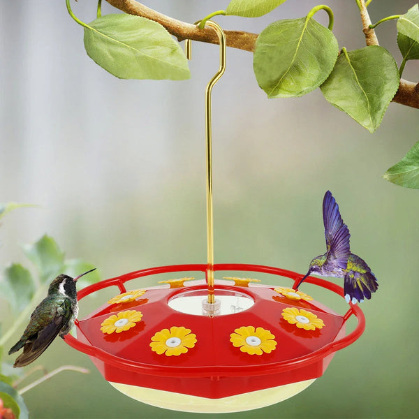 Garden Hummingbird Feeder | Colorful Flower-Shaped Design with 8 Feeding Ports 0