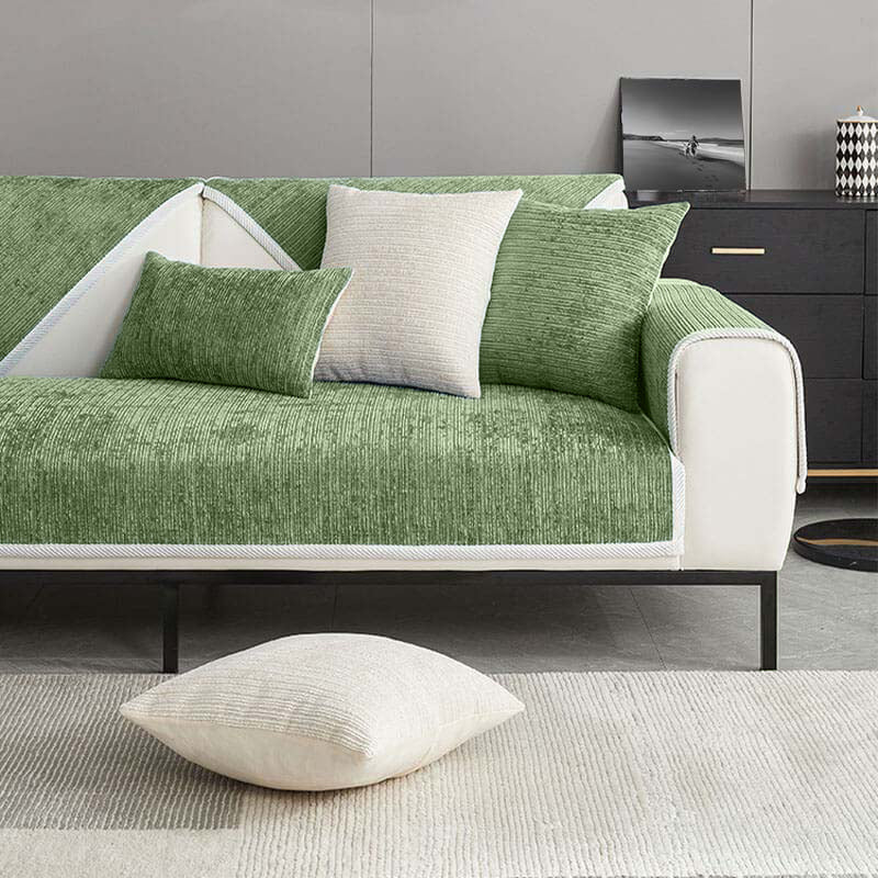 Waterproof Antimicrobial Simple Chenille Fabric Anti-scratch Elegant Couch Cover