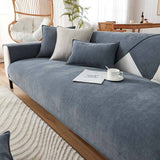 Herringbone Chenille Fabric Furniture Protector Plush Couch Cover