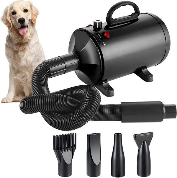 High Velocity Dog Dryer | Adjustable Heat Pet Blow Dryer | Efficient Quiet Grooming Tool 0