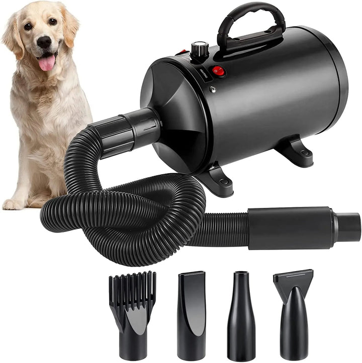 High Velocity Dog Dryer | Adjustable Heat Pet Blow Dryer | Efficient Quiet Grooming Tool 0