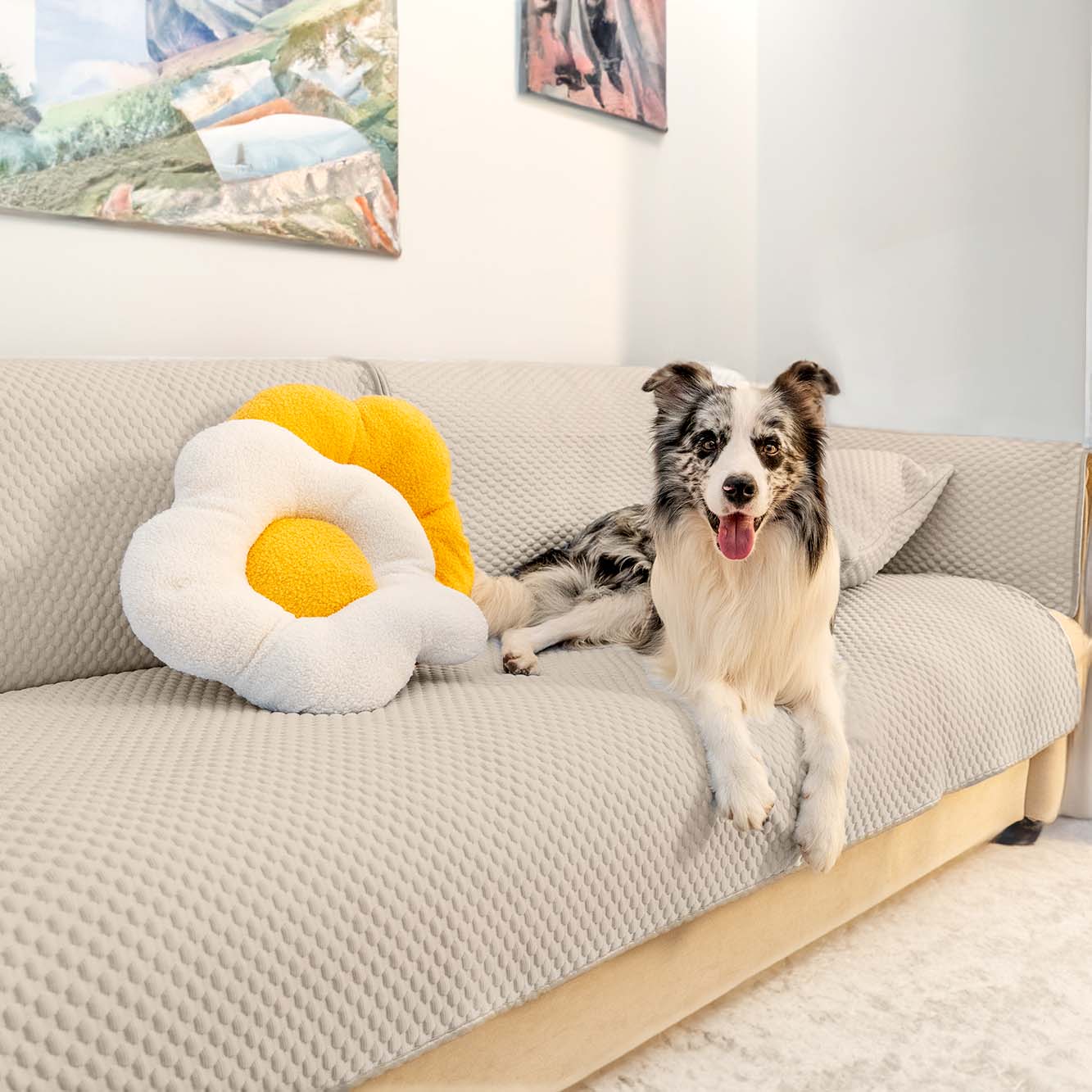 Home's Cool Breathable Polyester Couch Cover | Anti-Scratch Washable Protector for Dogs 9