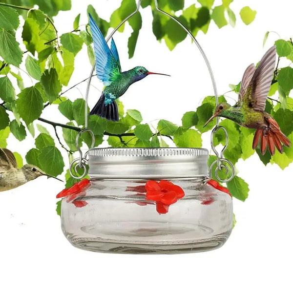 Hummingbird Feeder | Clear ABS Reservoir with Flower Ports | Elegant Outdoor Decor 0