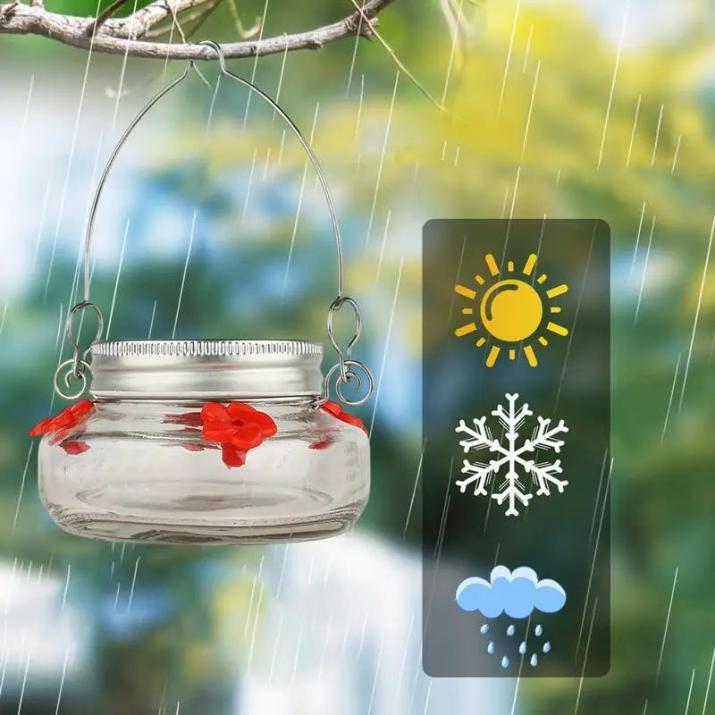 Hummingbird Feeder | Clear ABS Reservoir with Flower Ports | Elegant Outdoor Decor 1