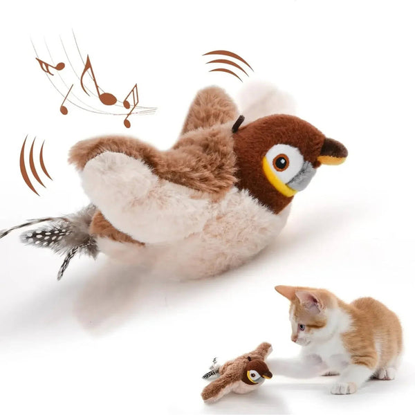 Interactive Cat Toy | Plush Rechargeable Bird with Flapping Wings 0