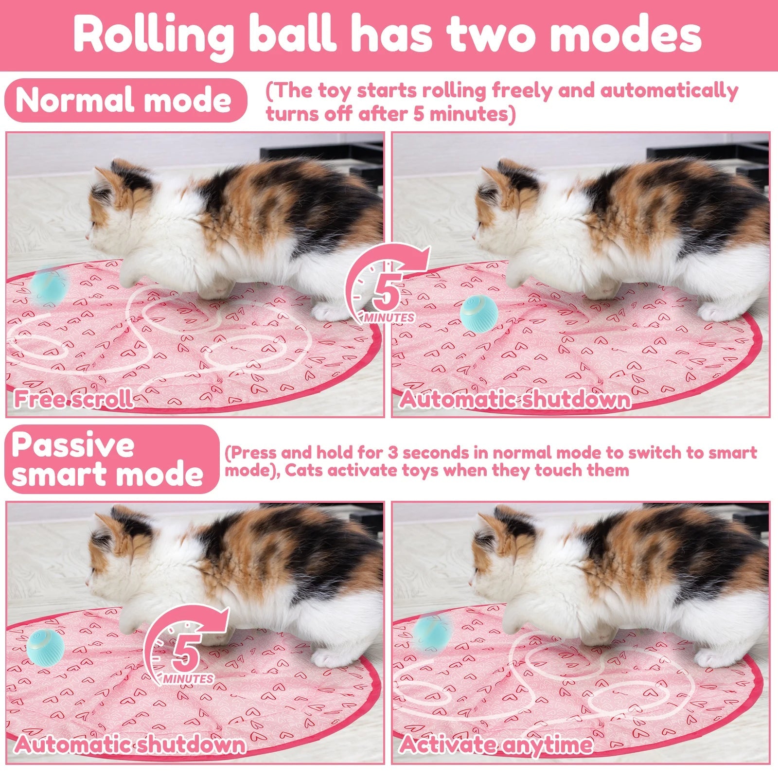 Interactive Cat Toy | Smart Rolling Ball with Engaging Features 2