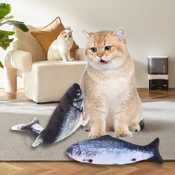 Interactive Cat Toy | USB Rechargeable Plush Fish | Engaging Durable Design for Active Play 1