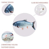 Interactive Cat Toy | USB Rechargeable Plush Fish | Engaging Durable Design for Active Play 3