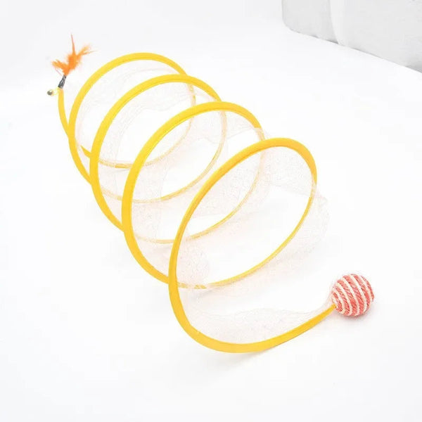 Interactive Cat Tunnel | Collapsible S-Type Design for Engaging Play 0