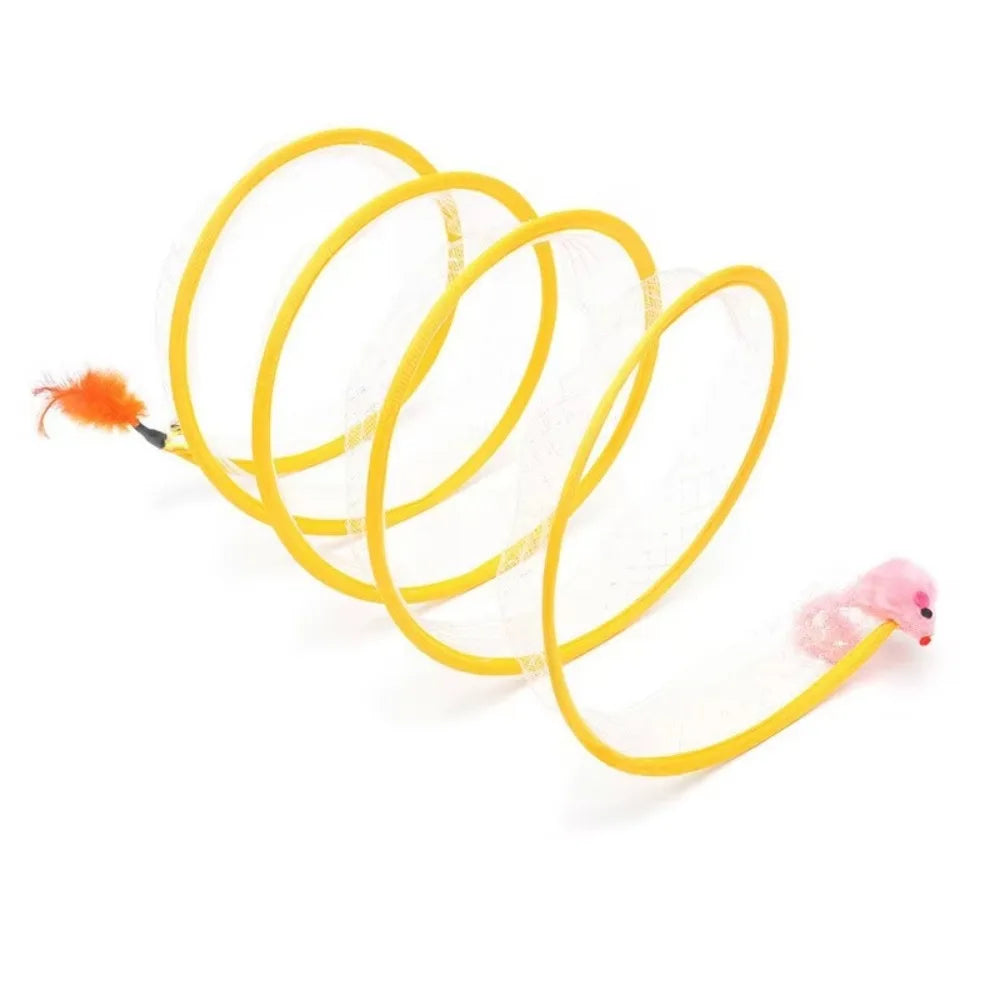 Interactive Cat Tunnel | Collapsible S-Type Design for Engaging Play 4