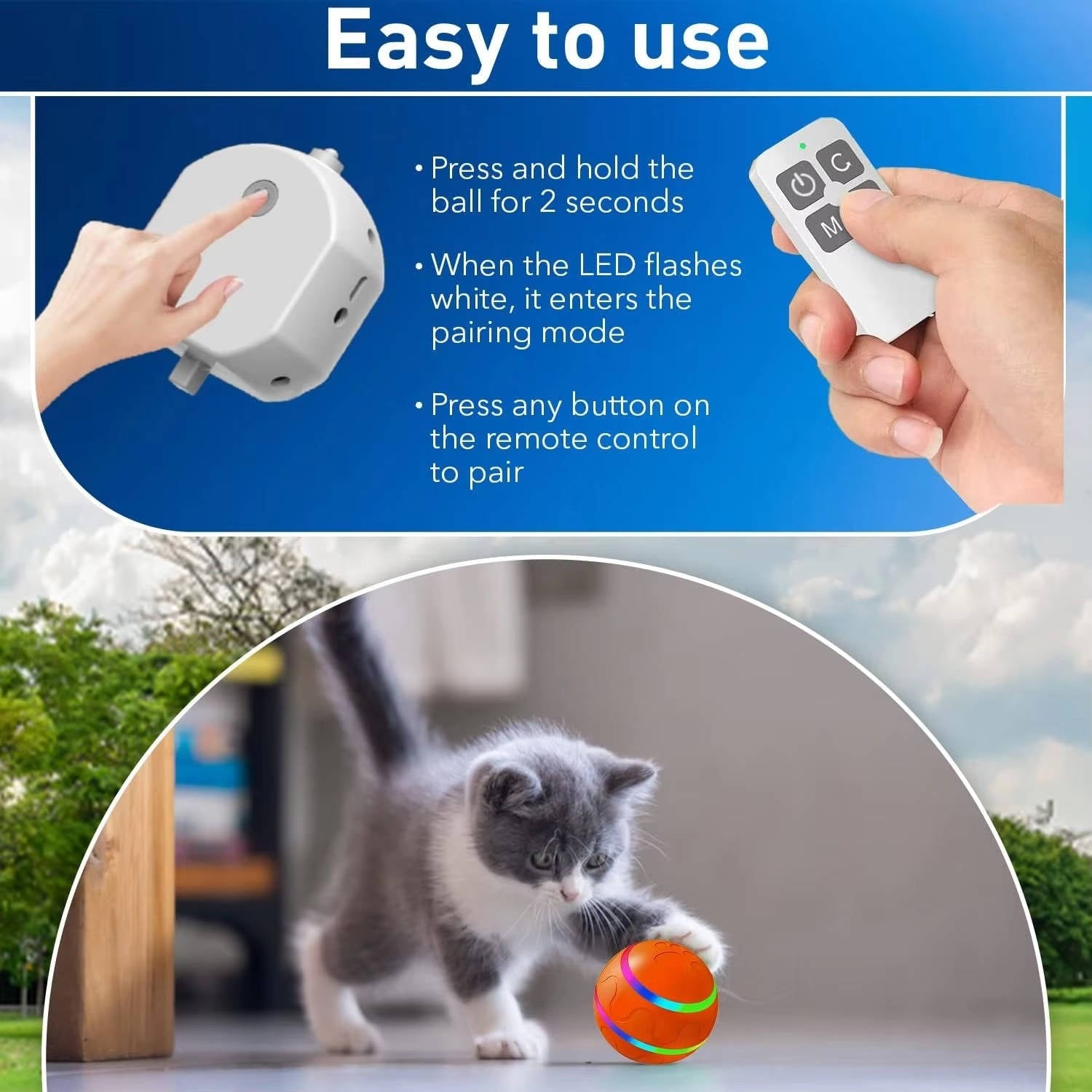 Interactive Dog Toy | Smart Remote-Controlled Ball | Fun and Colorful Playtime 3